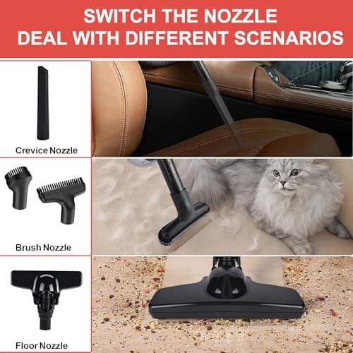 Cordless Vacuum for Milw-auke 18V Battery, Handheld Vacuum Cleaner Stick Vacuum Shop Vac for Home Car Hardwood Floor Carpet with Washable HEPA Filter 125AW(No Battery) 4