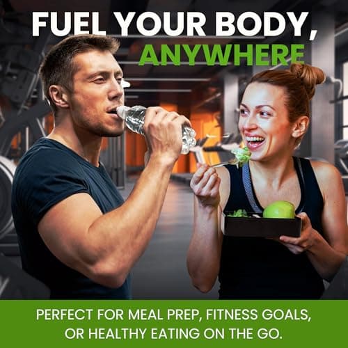 Stackable Bento Lunch Box for Adults with Utensils - Leakproof Bento Box Adult Lunch Box Containers w/ Compartments & Dividers, BPA-Free, Microwave/Dishwasher Safe, 5" x 7" x 4.5", Black w/ Strap 9