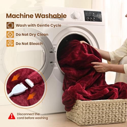 Bearhug Electric Blanket King Size 100x90 Inches, Heated Blanket with 10 Heat Settings & 0.5-12H Auto Shut-Off, Machine Washable Heating Blanket, Ultra-Soft Gift Idea for Christmas 6