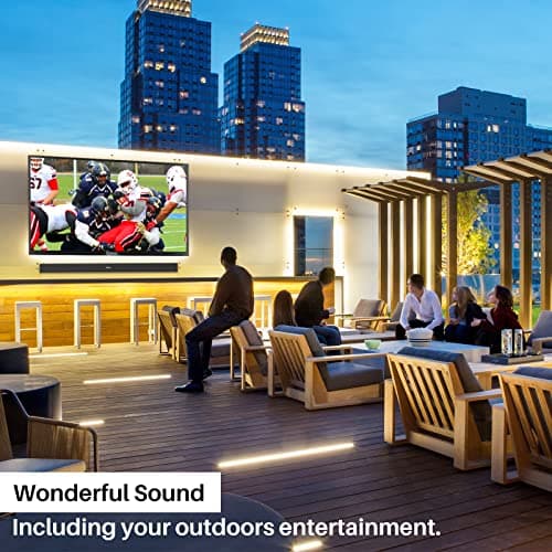SYLVOX Outdoor Waterproof Soundbar for TV, IP65 Bluetooth Soundbar with Remote, 60W Powerful Sound, 3D Surround, HDMI ARC, Wireless Streaming, Wall Mountable, Fits All Outdoor TVs(Elf S2) 7