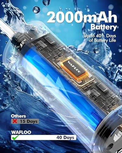 Water Flossers for Teeth - 5 Modes, 6 Flossing Tips, Rechargeable Cordless Portable 300ML Larger Tank Electric Waterflosser Cleaner IPX7 Waterproof Floss Cleaning Teeth Pick for Home Travel 6