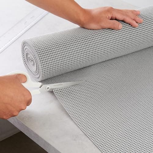 Amazon Basics Non-Adhesive Shelf and Drawer Liner - 240 x 20 x 0.1 inches (LxWxH), Gray, Solid 5