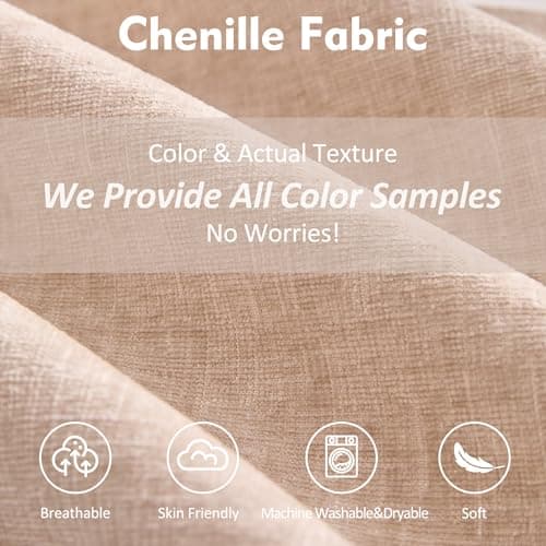 GOSUHI 108" U Shaped Couch, Modular Sectional Sofa, 3-Seater Comfy Cloud Couch, Set of Modular Pieces with Movable Ottoman, Deep Seat Couches for Living Room, Chenille, Flat White 6