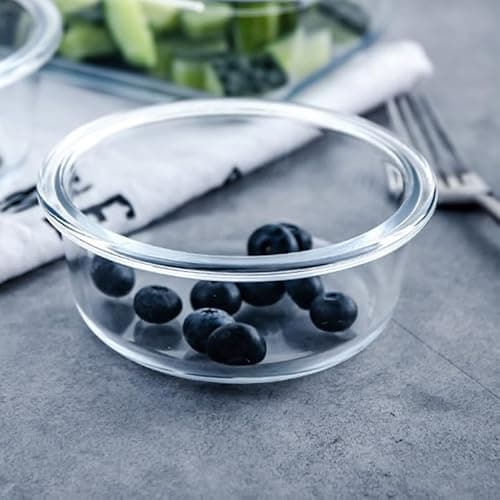 LABRIMP 2pcs High-temperature Resistant Glass Bowl for Air Fryer Baking Serving for Salad Noodles Desserts Food-grade Glass Kitchenware 3