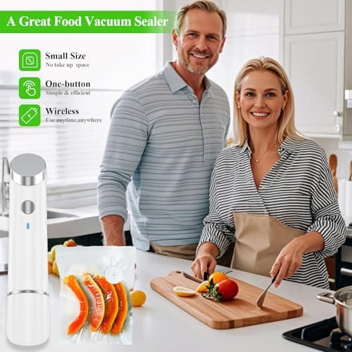 AirBanish Vacuum Sealer, Handheld Vacuum Sealer for Food, Compact Cordless Vacuum Sealer Machine for Travel, Fresh & Save Meal Prep (Vacuum Sealers + 30 Reusable Vacuum Seal Bags) 5