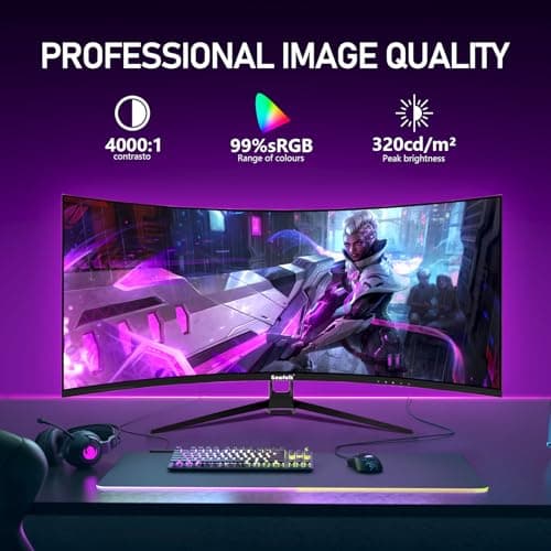 Gawfolk 34 Inch Ultrawide Curved 144Hz Gaming Computer Monitor 1500R PC Screen 21:9 UWQHD (3440x1440),Adaptive Sync,178° Viewing Angle,Display Port、HDMI2.0,Compatible with Wall mounting - Black 5