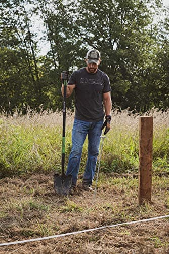 Hooyman Digging Shovel with Heavy Duty Carbon Steel Head Construction, Ergonomic No-Slip H-Grip, Oversized Steps, and Serrated Blades for Gardening, Land Management, Yard Work, Farming and Outdoors 6
