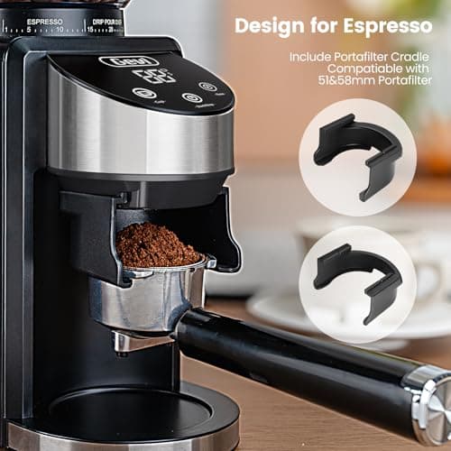 Gevi Coffee Grinder Electric,Coffee Bean Grinder with 35 Grind Settings for Espresso,Drip,French Press,Burr Coffee Grinder for Home Use,Anti-static Design,Black 5