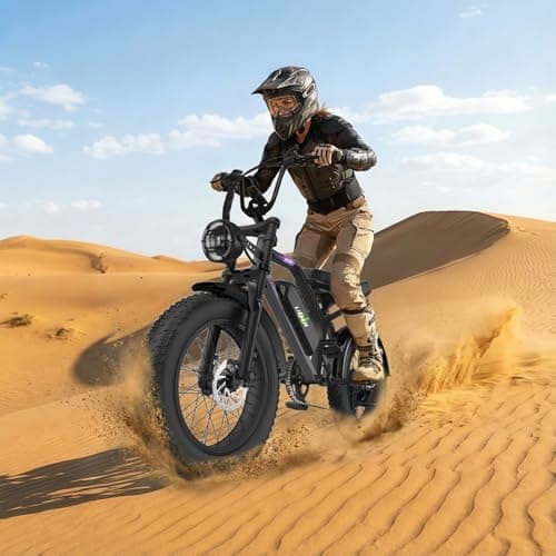 Likebike U12 Electric Bike for Adults, 2000W Peak 32MPH 20" Fat Tire Ebike, 20Ah Removable Battery 7-Speed Gear Full Suspension Mountain Bike Off Road Hydraulic Disc Brake 6