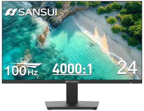 SANSUI Monitor 24 inch 100Hz Computer Monitor丨FHD 1080P PC Monitor丨HDMI丨FreeSync丨HDR丨Earphone Jack丨 Ergonomic Tilt for Home and Office