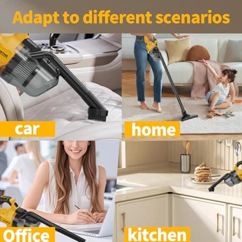 Cordless Vacuum for DE-Walt 20V Battery, 5-in-1 Handheld Electric Vacuum Cleaner with 500W Powerful Motor, 46 CFM Portable Hand Vacuum with HEPA Filter for Car, Carpets, Furniture (Tool Only) 7