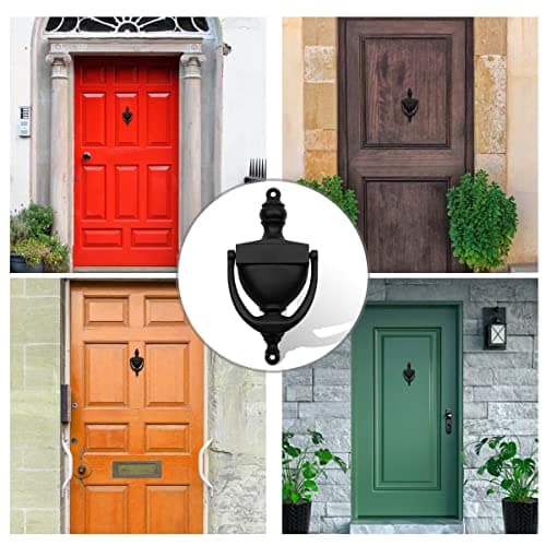 SANATO Black Door Knocker Hardware Door Knockers for Front Door, 6.2 inch Height (6.2" Height, Nickel) 6