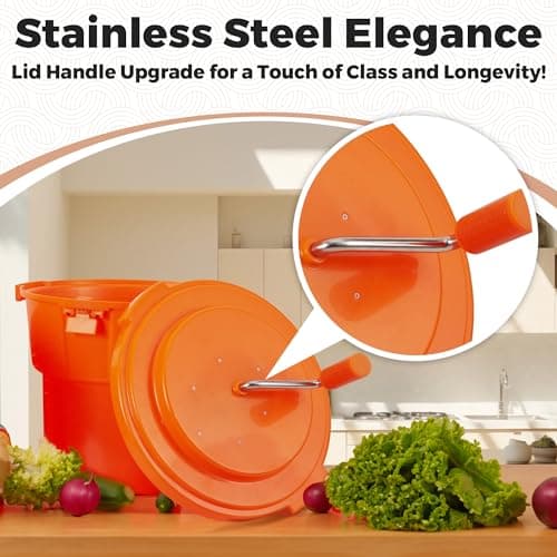TK 5 Gallon/20 Qt Large Salad Spinner - 2024 Upgrade - 7 Heads of Lettuce - Commercial Manual Lettuce Spinner - 10 Second Dry Time, Heavy Duty Durable Salad Washer with Extended Draining Tube 5