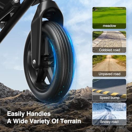 POWET Electric Wheelchairs for Adults, Foldable Lightweight Power Wheelchair, 500W Dual Motors, 15 Miles Longer Range, All Terrain Portable Motorized Wheelchair for Seniors Support 350 lbs 5