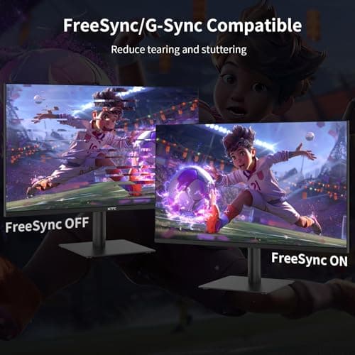 KTC 27 Inch QHD Computer Monitor, 2K 100Hz IPS Gaming Monitor, 1440P Frameless Eye Care PC Office Monitor with HDMI/DP, FreeSync & G-Sync, HDR10, VESA, Tilt Adjustable 6