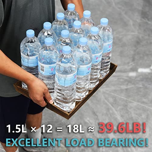 HEITICUP Wooden Serving Tray-One Piece Set of Rectangular Shape Wood Coffee Table with Cut Out Handles,Kitchen Trays for Party,Serving Pastries,Eating,Snacks,Mini Bars 6