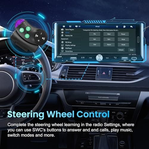 Single Din Car Stereo with Wireless Apple Carplay Android Auto, 6.9" IPS Touchscreen Car Stereo with Bluetooth 5.2 Handsfree Mirror Link Backup Camera GPS Navigation Dual USB Fast Charge FM AM EQ SWC 8