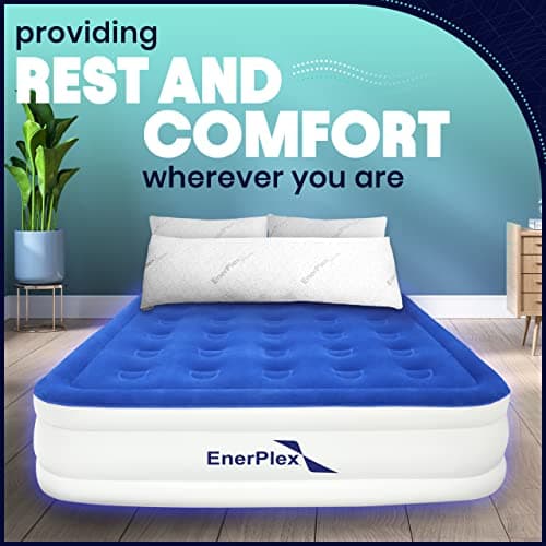 EnerPlex King Air Mattress with Built-in Pump - 16 Inch Double Height Inflatable Mattress for Camping, Home & Portable Travel - Durable Blow Up Bed with Dual Pump - Easy to Inflate/Quick Set Up﻿ 9