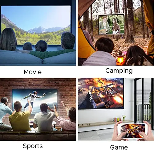 Meer 5G WiFi Mini Projector,Portable Movie Projector,Neat Projector,Proyector Compatible with iphone,Android,Windows,Firestick,PS5,Laptop,Tablet,Provide HDMI,USB,Earphone,AV Port and Remote Controller 6