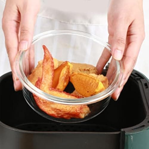 LABRIMP 2pcs High-temperature Resistant Glass Bowl for Air Fryer Baking Serving for Salad Noodles Desserts Food-grade Glass Kitchenware 5