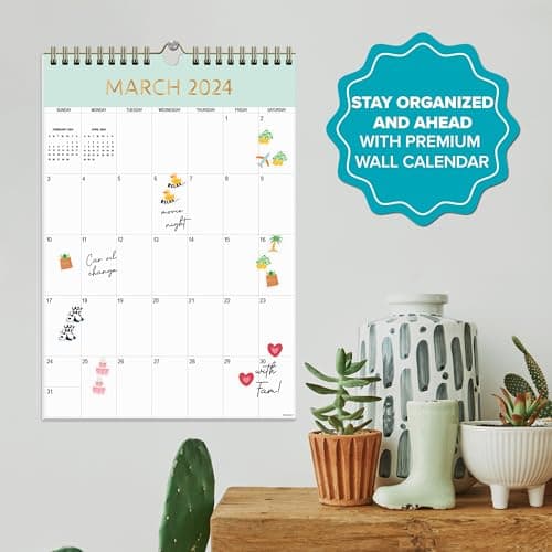 Decorably Wall Calendar Portrait - 18 Month 2024 Calendar Wall Calendars Jan 2024 To June 2025, 10x14in 2024-2025 Wall Calendar 2024, Wall Hanging Calendar, 2024 Wall Calendar 2024-2025 6