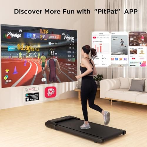 Walking Pad Treadmills, Min Treadmill for Home, App/Remote Control Under Desk Treadmills, Portable Treadmill with LED Display, 2 in 1 Walking Running Machine，265 lb Capacity 4