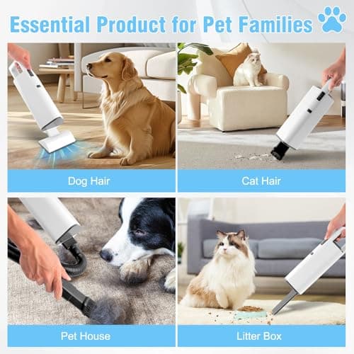 Cordless Vacuum Cleaner Handheld - 20000Pa Powerful Suction, Hand Vacuum Cordless Rechargeable for Car, Pet Hair, Stairs, Carpet, Couch - Portable Vac with HEPA Filter & 4 Attachments 6