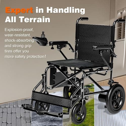 [2025 Upgrade] Hassky Electric Wheelchair for Adults, 15+ Miles Longer Range Power Wheelchair, Foldable Electric Wheelchairs Lightweight, All Terrain Motorized Wheelchair for Seniors Portable 5