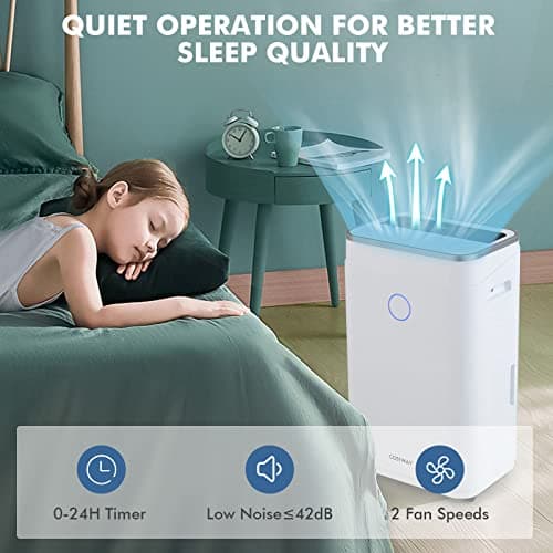 COSTWAY 4000 Sq. Ft Dehumidifier for Basement, 60 Pints Dehumidifier with Drain Hose, 3 Modes, 3-Color Digital Display, 24H Timer, 1.7 Gallon Water Tank, Auto Defrost, Ideal for Home, Large Room 8