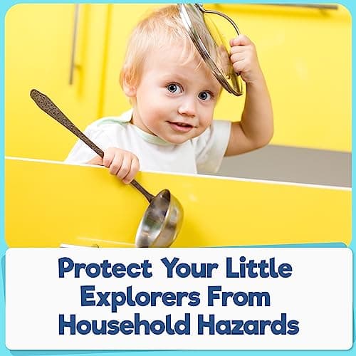 Upgraded Invisible Baby Proofing Cabinet Latch Locks (10 Pack) - No Drilling or Tools Required for Installation, Works with Most Cabinets and Drawers, Works with Countertop Overhangs, Highly Secure 8