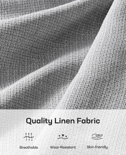 Marsail 89" Couch, 3-Seater Modern Sofa with Deep Seats, Comfy Upholstered Linen Sofas for Living Room, Apartment, Light Grey 5