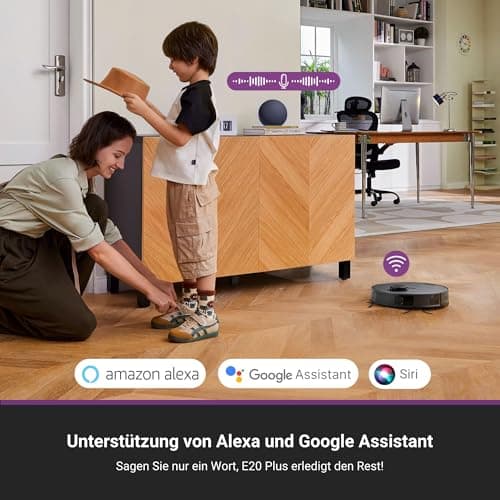 Eureka E20 Plus Robot Vacuum and Mop Combo, Robot Vacuum Cleaner with Bagless Self Emptying Station, 45-Day Capacity 8000Pa Suction and Anti Hair-Tangling Brush App Control LiDAR Navigation 9