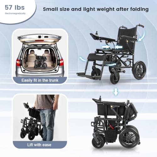 Electric Wheelchair for Travel (Black(12Ah)) 7