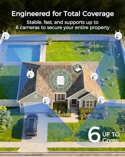MUBILIFE 4K Security Cameras Wireless Outdoor, No Subscription, 8MP Solar Powered Cameras for Home Security, 64GB Local Storage, AI Auto Tracking, Color Night Vision, 2.4&5GHz WiFi, 4-Cam Kit 7