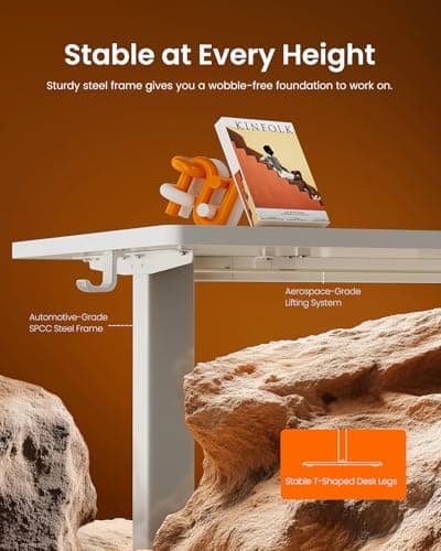 ErGear Height Adjustable Electric Standing Desk, 48 x 24 Inches Sit Stand up Desk, Memory Computer Home Office Desk, White 5