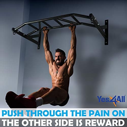 Yes4All Heavy Duty Wall Mounted Pull Up Bar – Multi-Grip Pull Up Bar Ceiling Mount / Ceiling Mount Pullup bar / Chin Up Bar for Home Gym Workout 5
