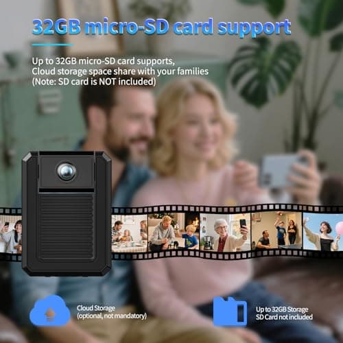 Mini Indoor Wireless WiFi Camera Small Home Security Cameras Tiny Body Small Outdoor Camara Nanny Cam Pet Dog House Security Camaras micro Door Room Cam Clear Night Vision and Motion Detection Monitor 8