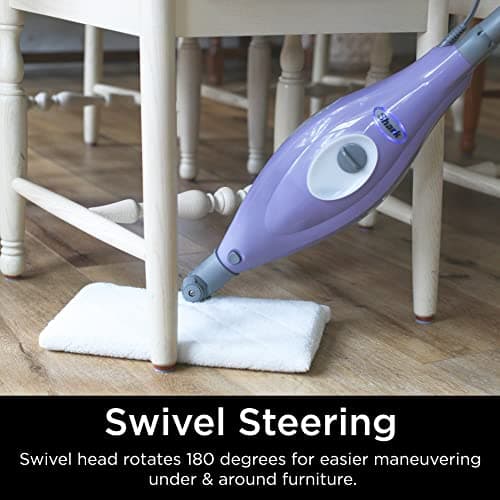 Shark S3504AMZ Steam Pocket Mop Hard Floor Cleaner with 1 Rectangle and 1 Triangle Mop Head, Natural Powerful Steam, Easy Maneuvering, Triangle & Rectangle Washable Pads, Quick Drying, Purple 6