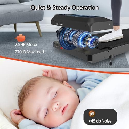Walking with Incline Pad and Handle Bar, 3 in 1 Mini Walking Machine, 2.5HP Low Noise Treadmill for Home with Remote Control, Treadmill with Handle Bar, Running Pad with Remote Control 5