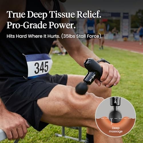 BOB AND BRAD Q2 Mini Massage Gun, Pocket-Sized Deep Tissue Massager Gun, Portable Percussion Muscle Massager Gun, Ultra Small & Quiet Muscle Massage Gun for Muscle Recovery with Carry Case 4