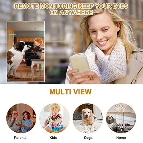 CHEJZVAY Security Camera in Bluetooth Speaker with 240°Viewing Angle,Motion Activated,Indoor Security Cameras Wireless with Cell Phone App, camaras espias ocultas 1080P for Home Security(2.4/5Ghz) 6