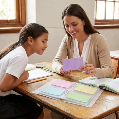 SHANGRLA 3x5 Index Card Holder Binder - Card Organizer for Note Cards, Flash Cards, and Recipe Cards, 90 Card Sleeves - Stores up to 180 Index Cards, Indexcard Notecard Storage Solution 5