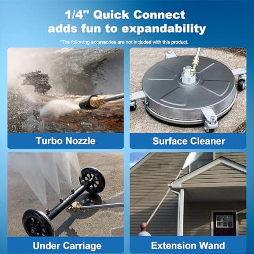 commowner Electric Pressure Washer 5000PSI 4.0GPM Power Washers with M22-14mm Pressure Hose 33FT, Power Sprayers High Pressure with 1/4" QC Compatible Surface Cleaner for Home Cars Driveways, Dblue 7