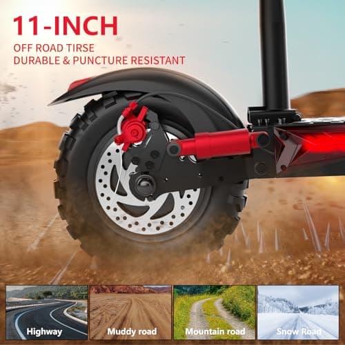 Electric Scooter Adults, 37 Miles Long Range, 34 Mph Max Speed, 11" Off-Road Tires,48V 18/21AH Big Battery,1200W/1600W Motor, Folding Commuter E Scooter (48V 18AH-1200W-J11 MAX) 6
