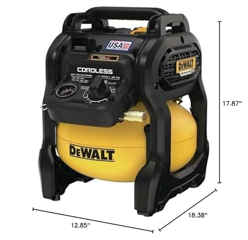 DEWALT 20V MAX* Portable Cordless Air Compressor Kit, 2.5 Gallons, 140 PSI, Brushless with Battery & Charger (DCC2520T1) 9