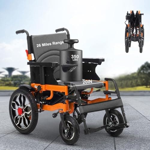 Electric Wheelchairs for Adults,20”Widen Seat Portable Power Wheelchairs,26 Miles Long Travel Range,All Terrain Motorized Wheelchair for Seniors,Folding Compact Wheelchair for Adults,Airline Approved