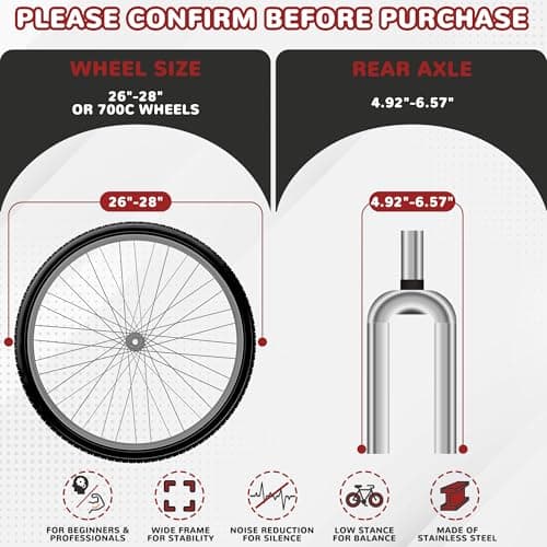 Fitvids Bike Trainer Stand Steel Bicycle Exercise Fluid Magnetic Stand with Front Wheel Riser Block, Black 5