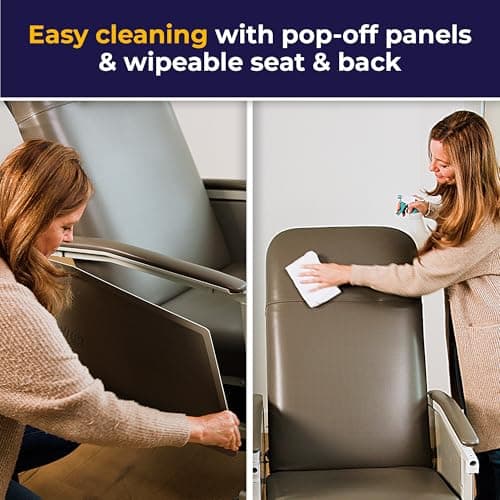 Drive Medical 3 Position Geri Chair Recliner, Reclining Chair with Armrests and Tray, Chocolate 5