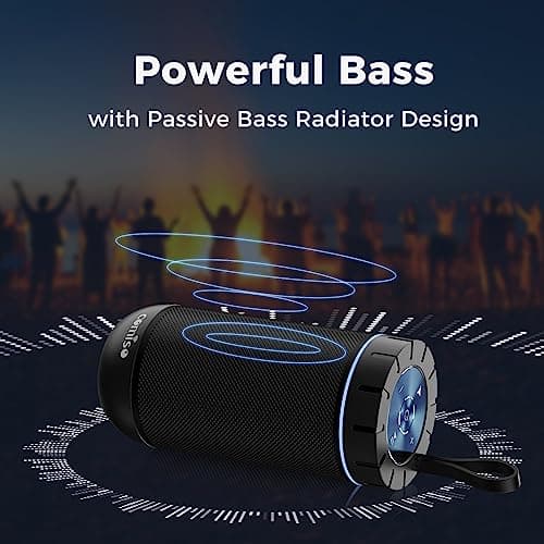 comiso Bluetooth Speaker, IP65 Waterproof Portable Speaker with 360° HD Stereo Sound, Punchy Bass, TWS Pairing, 24H Playtime, Wireless Speakers for Home/Outdoor/Camping/Beach, Gifts for Unisex 7