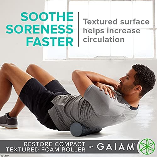 Gaiam Restore Compact Textured Foam Roller for Muscle Repair and Exercise – 12”L X 4" Diameter Massager Roller – Ideal for Improved Circulation and Easing Muscle Tension 5